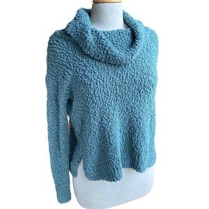 Pink Republic Cowl Neck Boucle Knit Sweater Apres-Ski Chunky Countryside Crop-M